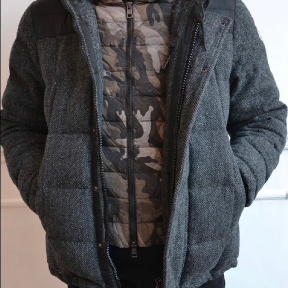 Moncler Guyenne Herringbone Wool Down Jacket - Picture 1 of 9